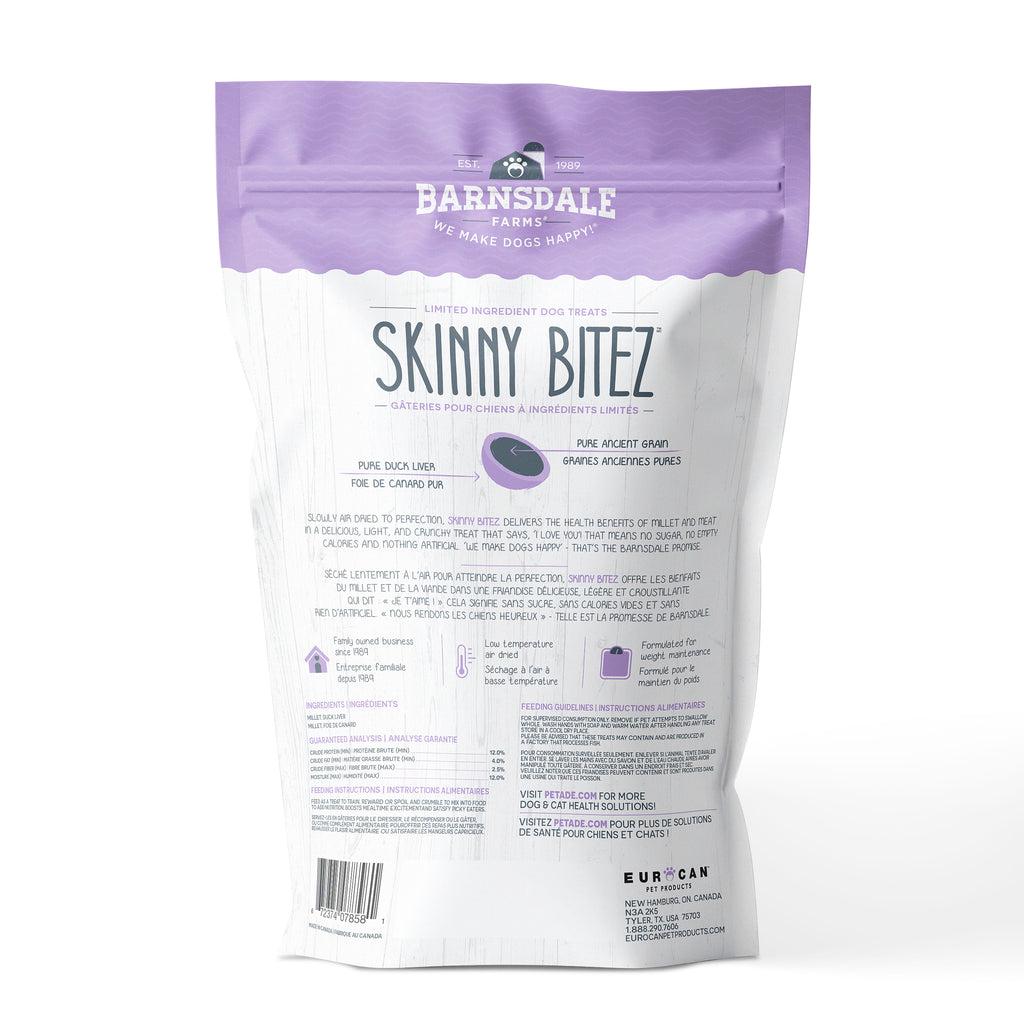 Barnsdale Farms Duck Skinny Bitez Dog Treats, 650 gr., Made in Canada