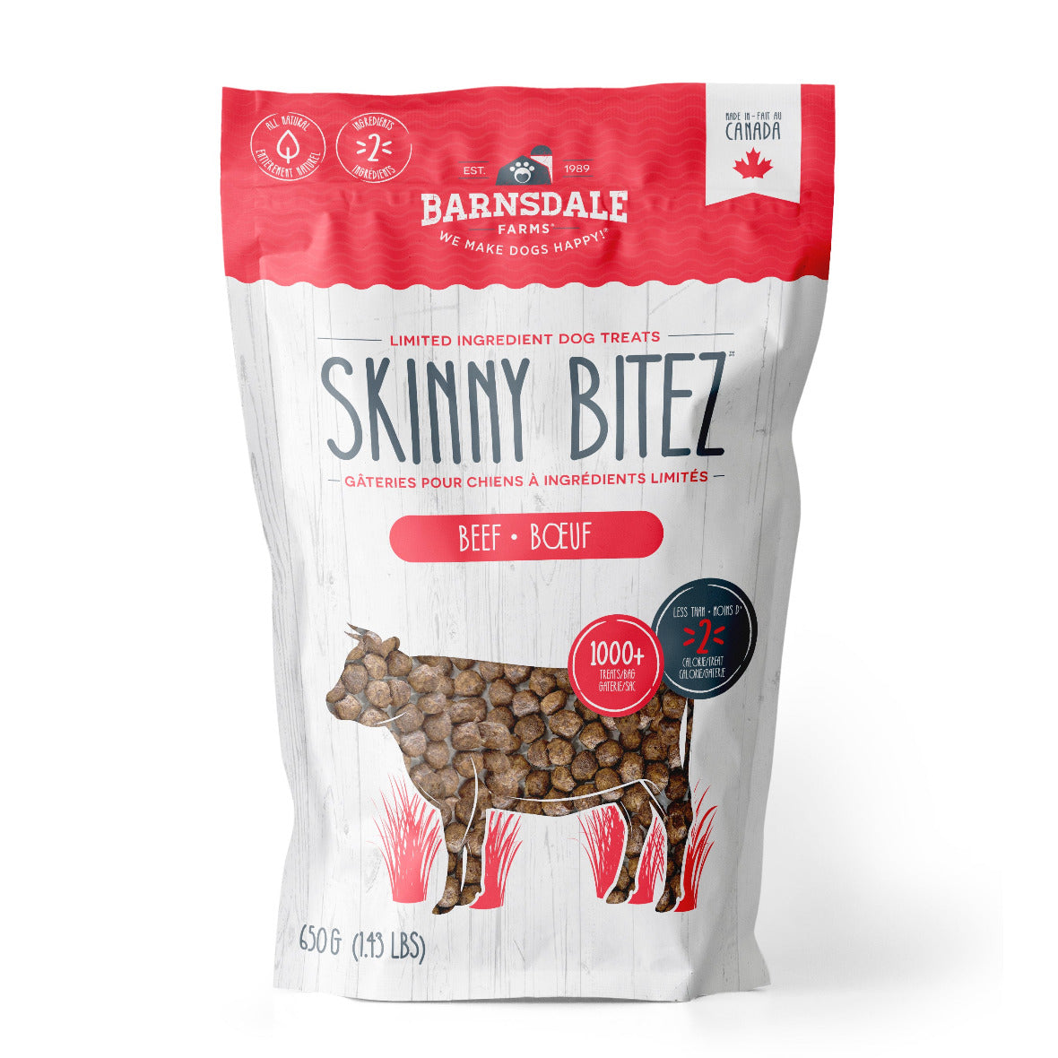 Barnsdale Farms Beef Skinny Bitez Dog Treats, 650 gr., Made in Canada