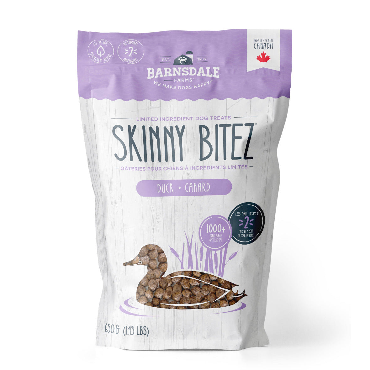 Barnsdale Farms Duck Skinny Bitez Dog Treats, 650 gr., Made in Canada