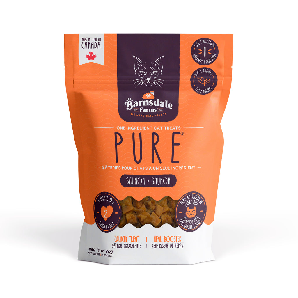 Barnsdale Farms Pure Air-Dried Salmon Cat Treats, 40 gr., Made in Canada