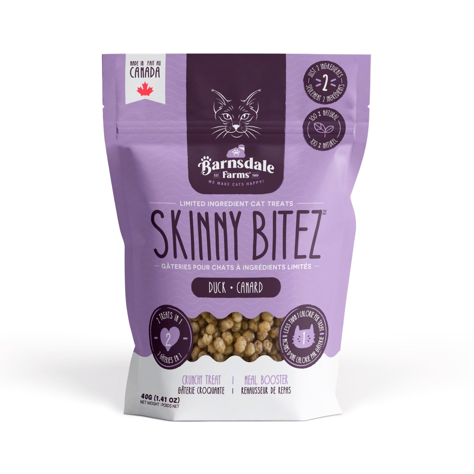 Barnsdale Farms Duck Skinny Bitez Cat Treats, 40 gr., Made in Canada